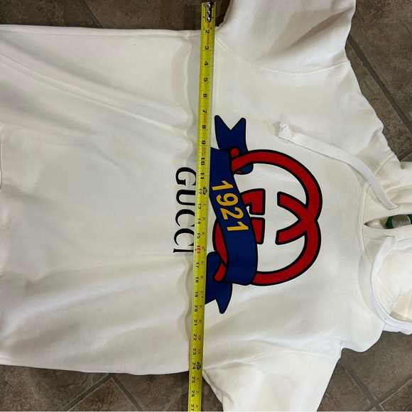 Men's Gucci jersey cotton hoodie, interlocking G 1921 anniversary motif large - Picture 7 of 12